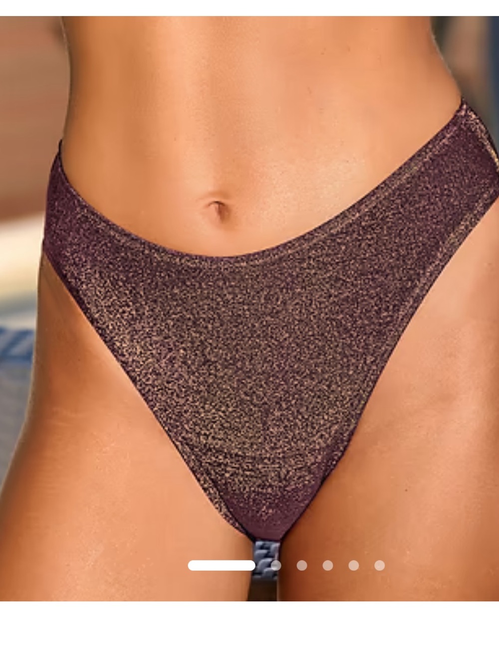 Cupshe Glitter High-Cut Bikini Bottom - Metallic Purple